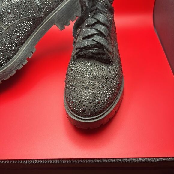 Jessica Simpson black rhinestone boots , size 8, fair used condition - Picture 2 of 13